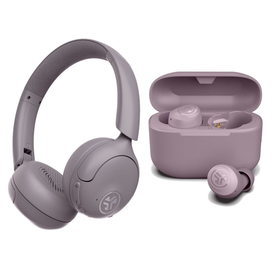 Go Lux Headphones Mauve & Go Pop+ Earbuds Mauve